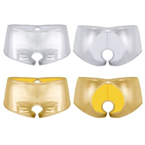 Women Wetlook Open Crotch Bikini Brief Panties G String Underwear Shorts Knicker £413 Picclick Uk