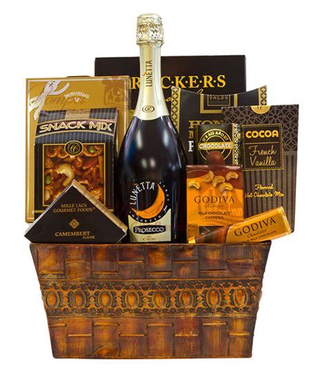 Rustic Sunset Prosecco T Basket By Pompei Baskets