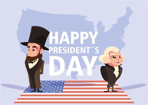 Happy President Day Cartoon Of President George Washington And Abraham