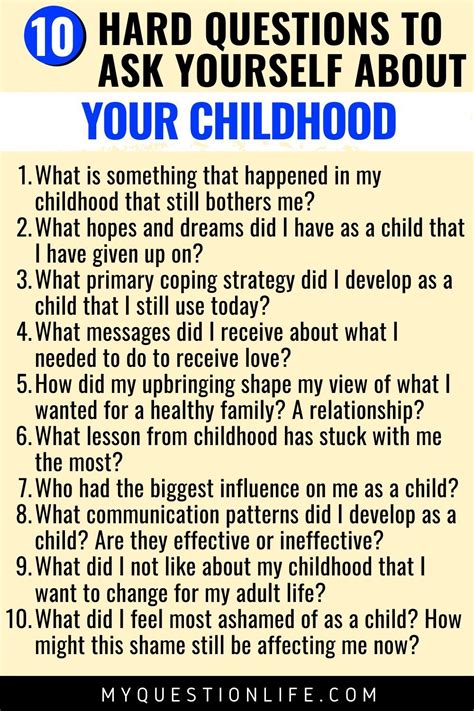 10 Hard Questions To Ask Yourself About Your Childhood Mental And