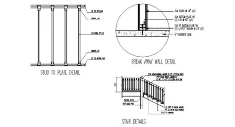 Stair Plan Detail 2d View Cad Construction Layout File In