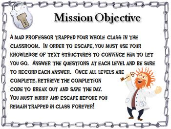 Have you heard of escape rooms in the classroom, but you're unsure exactly how to set one up? Informational Text Structures Escape Room - ELA by Escape ...
