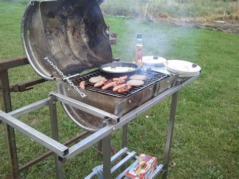 The finished stainless steel keg grille. Pin on BBQ PITT ideas
