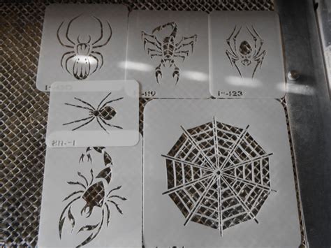 Airbrush Temporary Tattoo Stencil Set 281 Spiders And Webb Etsy