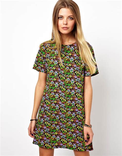 Lyst Asos Reclaimed Vintage Shift Dress In Ditsy Floral Print