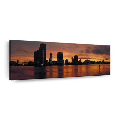 Miami Skyline At Sunset Wall Art Photography