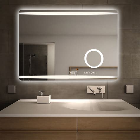 Large Led Illuminated Modern Bathroom Mirror With Demister