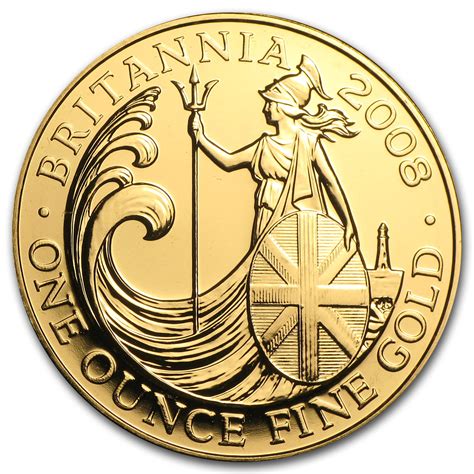 Royal Mint 2008 Great Britain 1 Oz Gold Britannia Bu