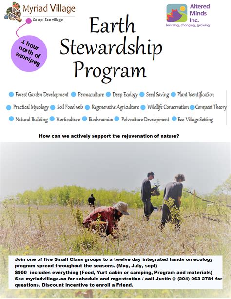 Introducing A New ‘earth Stewardship Program Myriad Village