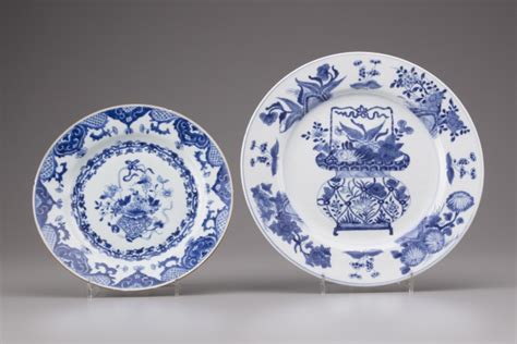 Two Blue And White Porcelain Plates Oaa