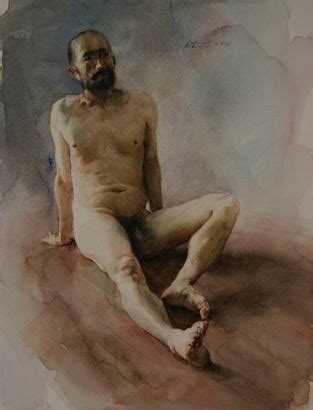 Guan Weixing S Watercolor Nude On Her Feet