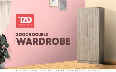 Timber Art Design 2 Door Double Wardrobe In Sonoma Oak Modern