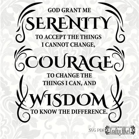 Serenity Prayer Svg Serenity Courage Wisdom Svg Pdf Serenity Prayer
