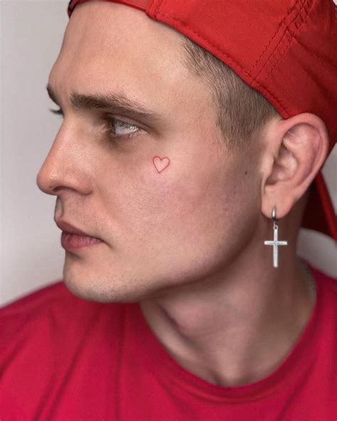 Red Heart Tattoo On Face Meaning Best Design Idea