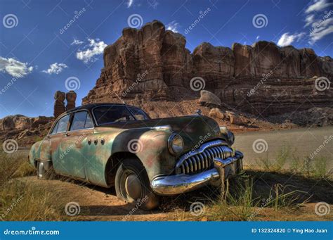Abandoned Vintage Car In Desert Arizona Editorial Image Image Of