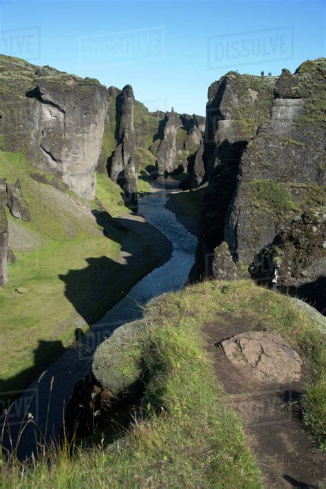 Fjadrargljufur Canyon In Iceland Stock Photo Dissolve