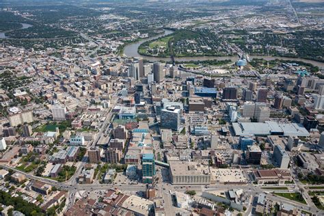 Aerial Photo Winnipeg City Skyline