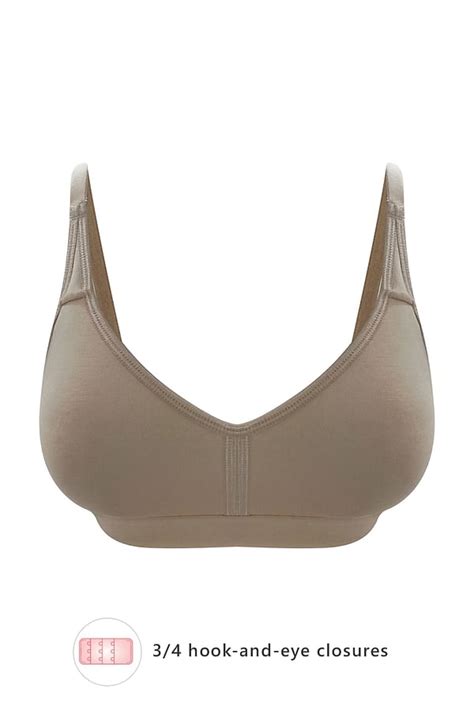 Buy Non Padded Non Wired Full Cup Plus Size Bra In Nude Cotton Online