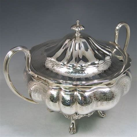 Soup Tureen An Antique Victorian Silver Plated Soup Tureen Having A