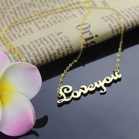 Personalized Cursive Name Necklace 18k Gold Plated