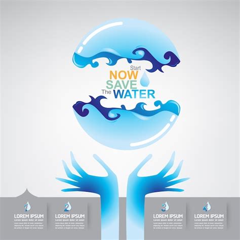 Premium Vector Save The Water Concept Vector
