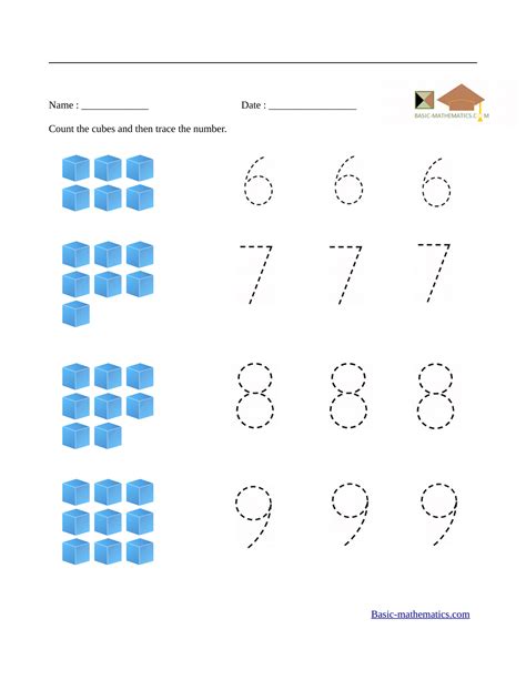 Kindergarten Math Numbers Worksheet For Kids Printable Preschool Math 449