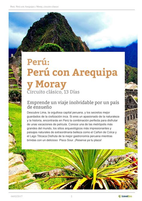Perú Perú Con Arequipa Y Moray By Kerala Viajes Issuu