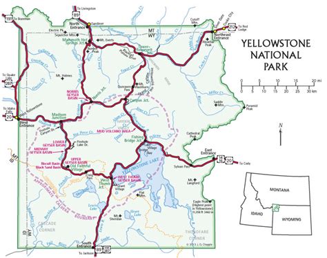Yellowstone National Park Map Yellowstone Treasures