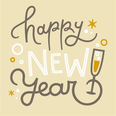 Free Vector Lettering Happy New Year