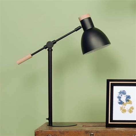 Diy desk lamp with color changing led light. black and wood desk lamp by marquis & dawe | notonthehighstreet.com