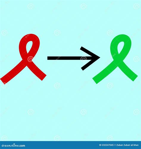 Aids Awareness Programme Red Ribbon To Green Ribbon Hiv No Sexualhealth Stds Stock Illustration