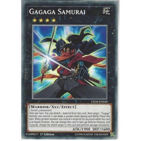 Yu Gi Oh Trading Card Game Led6 En040 Gagaga Samurai 1st Edition