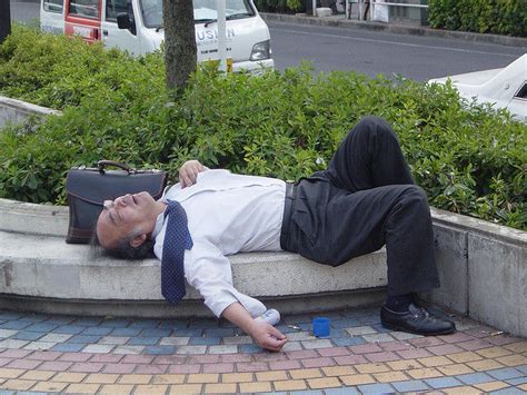 Japanese Businessmen Passed Drunk In Public 20 Pics