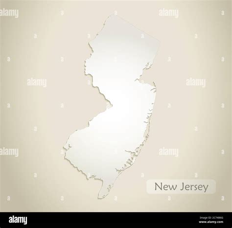 Mapa De Nueva Jersey Vector De Fondo De Papel Antiguo Imagen Vector De