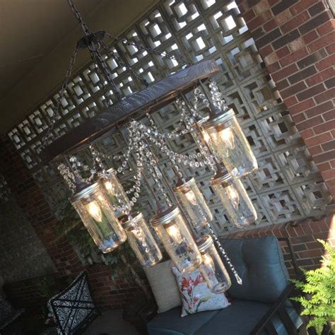 Wagon Wheel Chandelier With 3 Tiers Of Mason Jar Lights Etsy Wagon