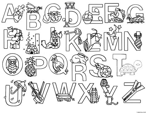 A Z Alphabet Coloring Pages Turkau