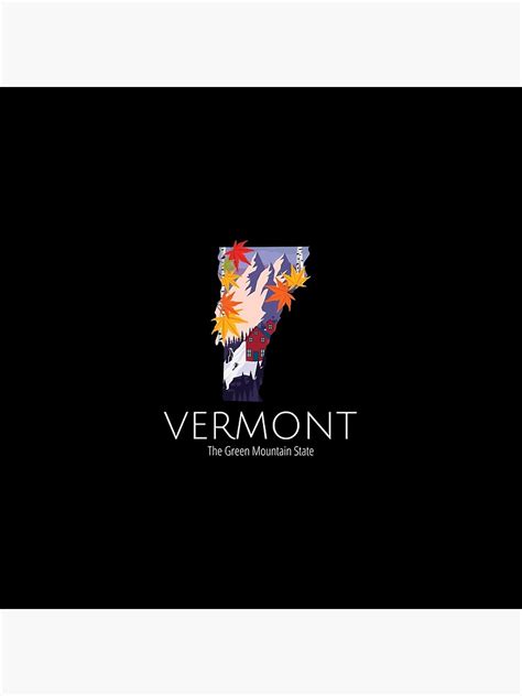 Vermont Proud State Motto The Green Mountain State Graphic Floor