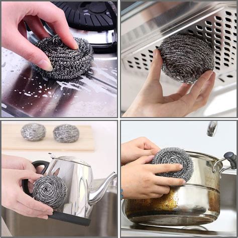 Steel Wool Scrubber Stainless Steel Sponges Metal Scrubber Metal Scouring Pads Kitchen And
