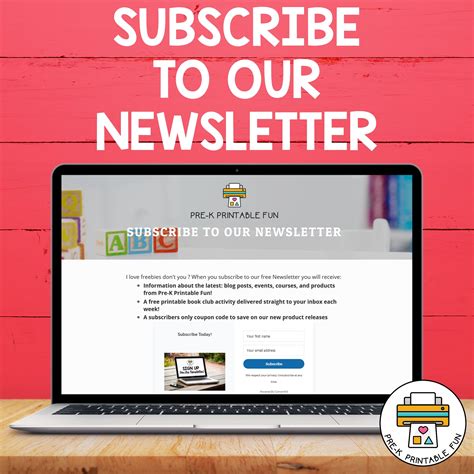 Subscribe To My Newsletter Pre K Printable Fun