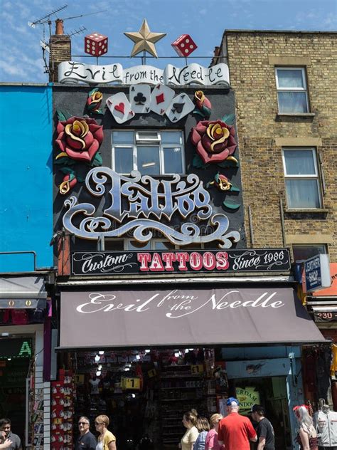 Typical Tattoo Store In Camden Town In London England Editorial