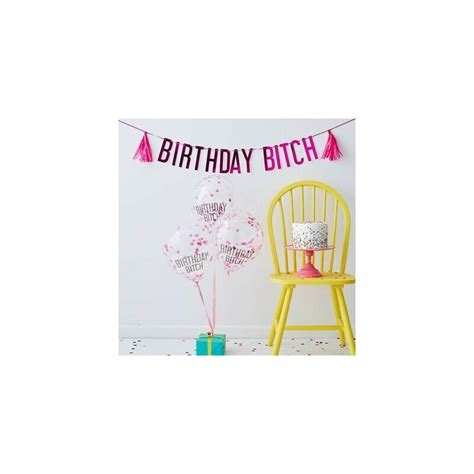 Birthday Bitch Pink Confetti Balloons And Banner Kit Party Supplies Who Wants 2 Party