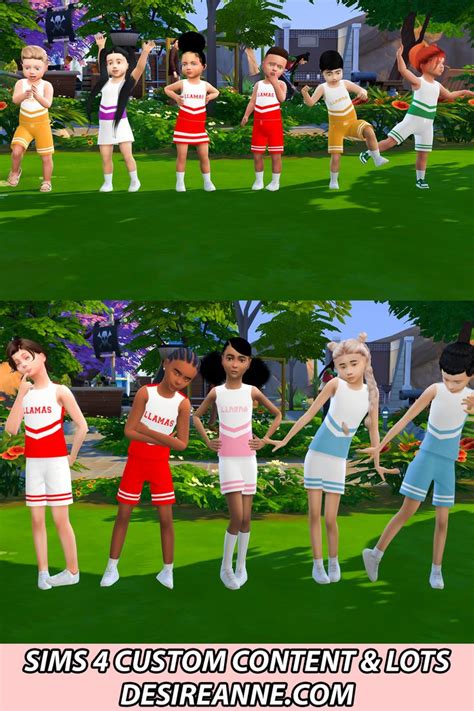Sims 4 Toddlerkids Cheerleading Outfit Cc Sims 4 Cc Kids Clothing