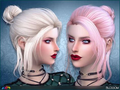 Sims 4 Ccs The Best Anto Blossom Hair Sims 4 Sims Hair