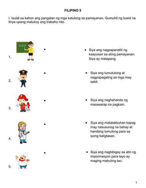 Katulong Sa Pamayanan Quiz Worksheet Live Worksheets