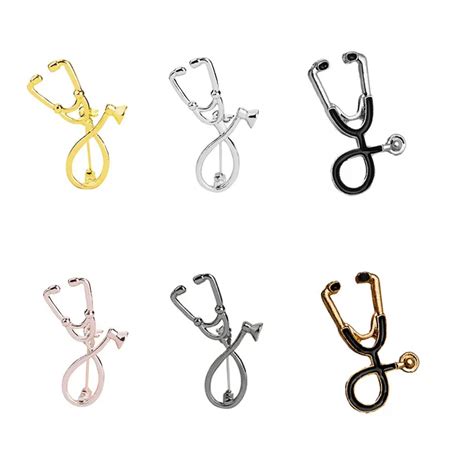 High Quality 2 Style Brooches Doctor Nurse Stethoscope Brooch Medical