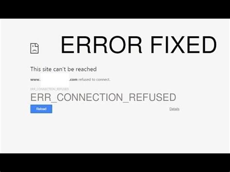How To Fix This Site Can T Be Reached Err Connection Refused Google Chrome Youtube