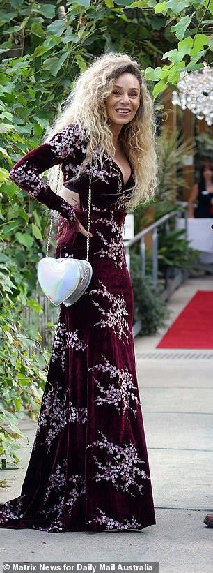 Mafs Star Heidi Latcham Leads The Arrivals In A Busty Velvet Dress At Jules And