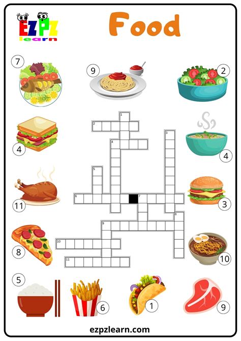 The French Food Crossword Puzzle Worksheet Ph