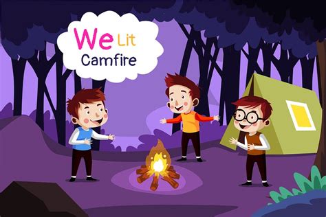 We Lit Campfire Illustration By Aqrstudio On Envato Elements