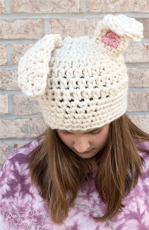 Crochet Floppy Bunny Ears Hat Easy Crochet